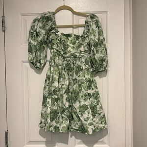 Green and White Floral Abercrombie Dress